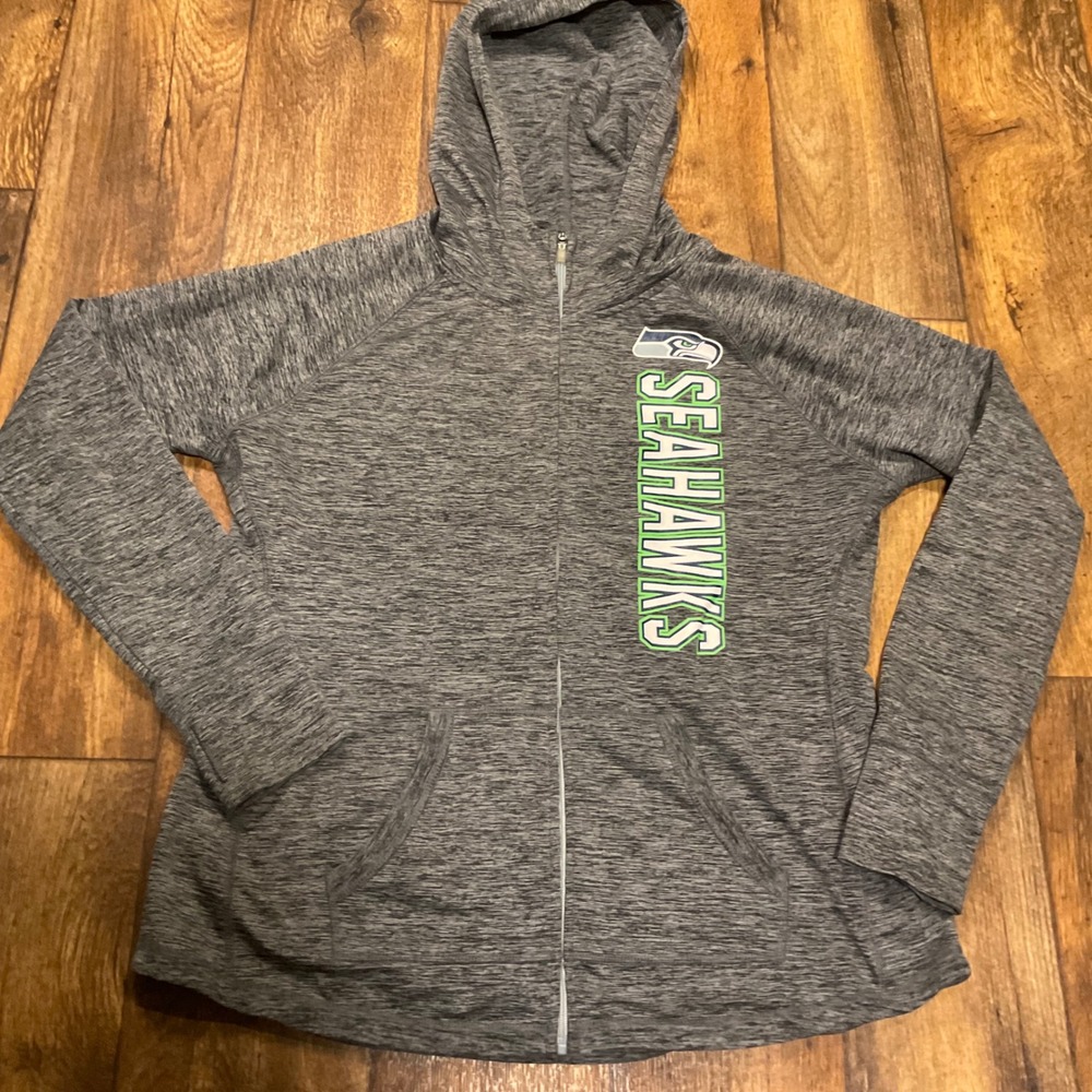 G-III Seahawks NFL Size XL Marled Full Zip Hoodie Womens Team Apparel Seattle